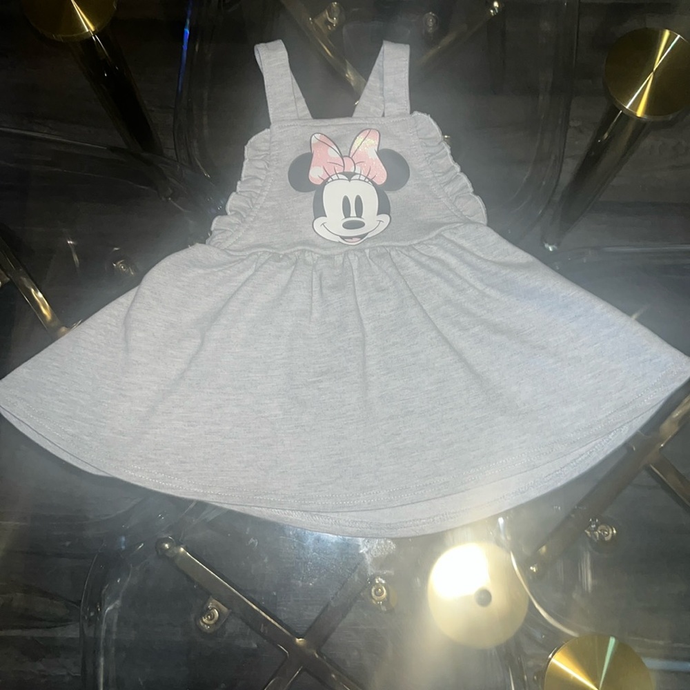 18 month girl gray overalls skirt